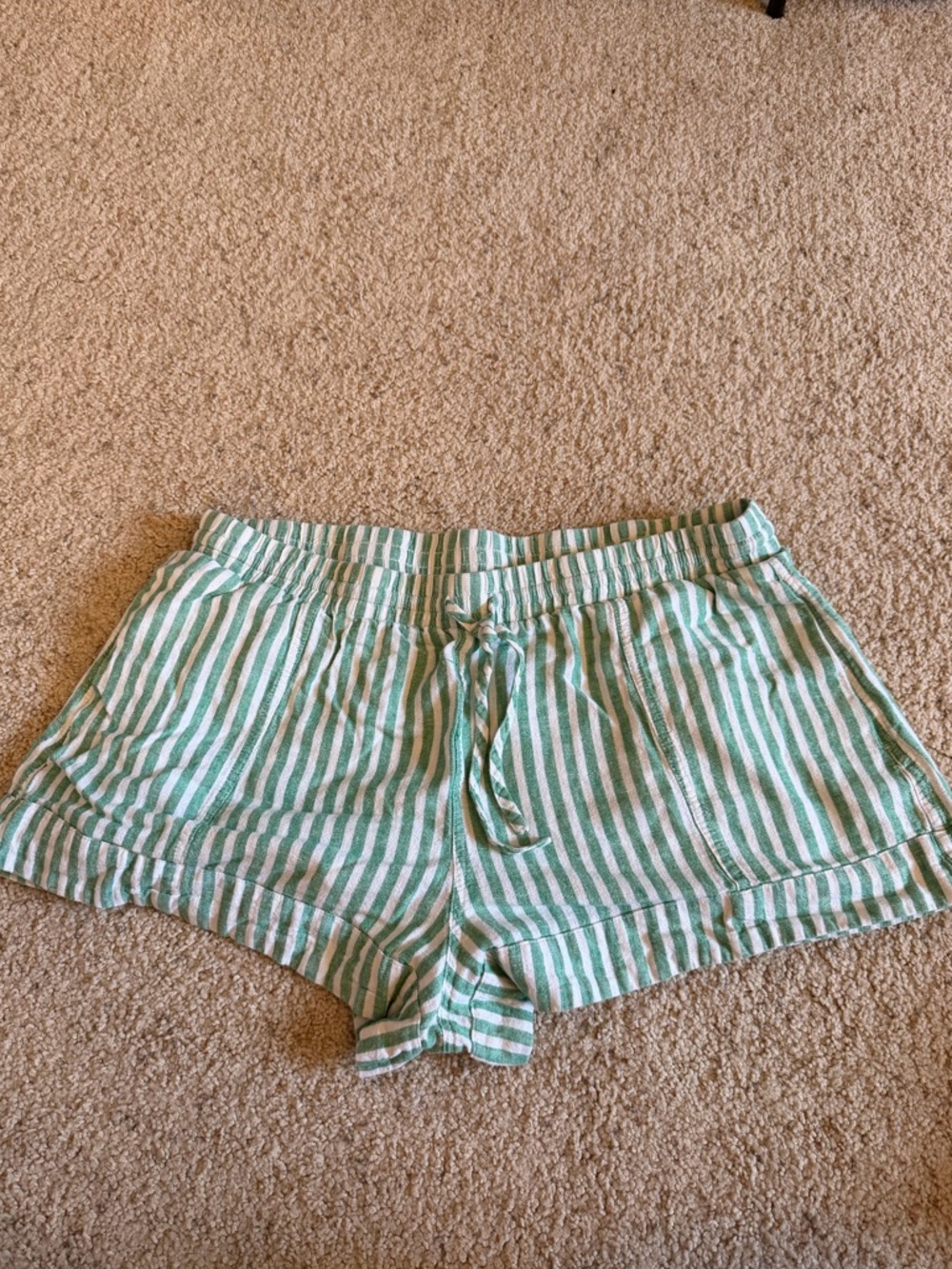Universal Thread Green and White Striped Shorts